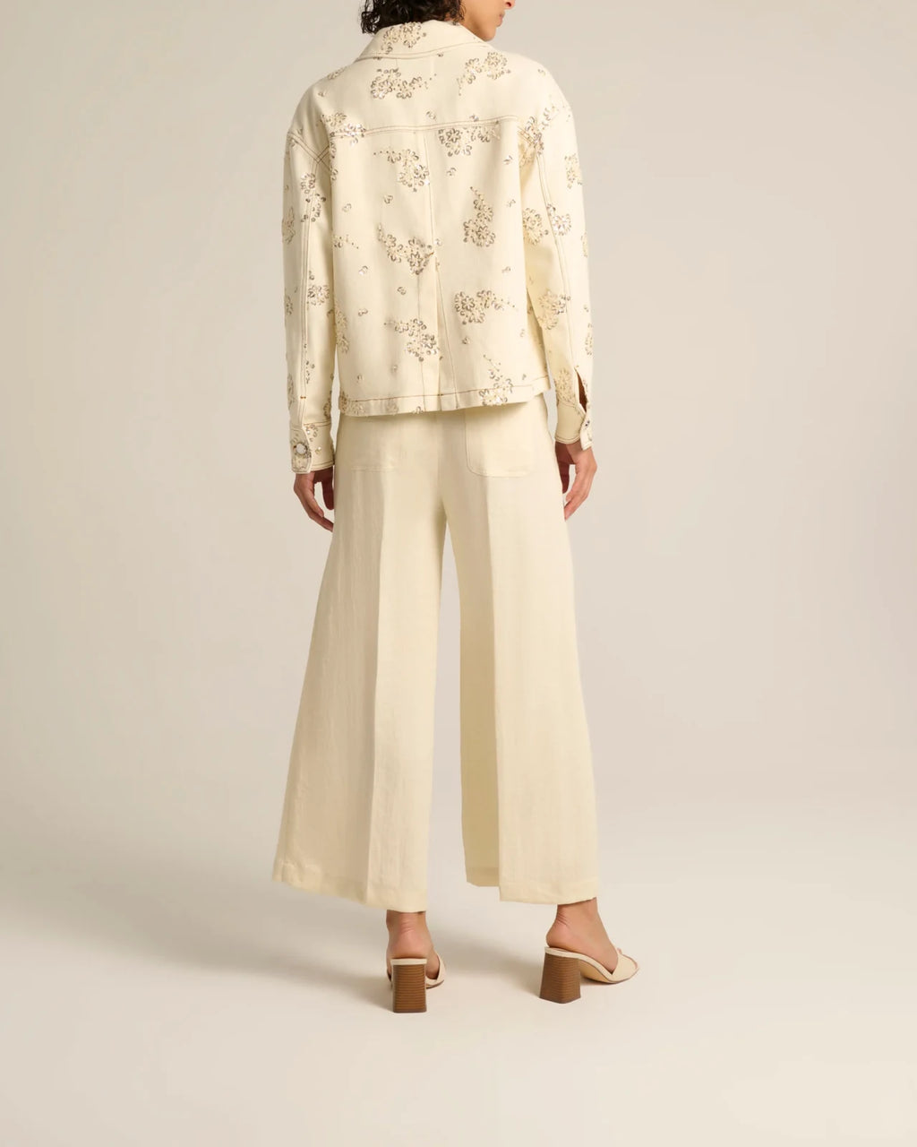 Manila Grace - Pantaloni Coulotte Avorio