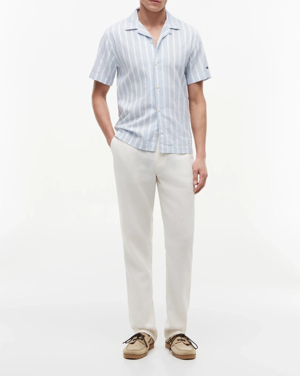 Tommy Hilfiger - Camicia Lin Blend Texture