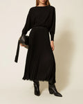 Twinset - Abito Lungo Bi-Materiale