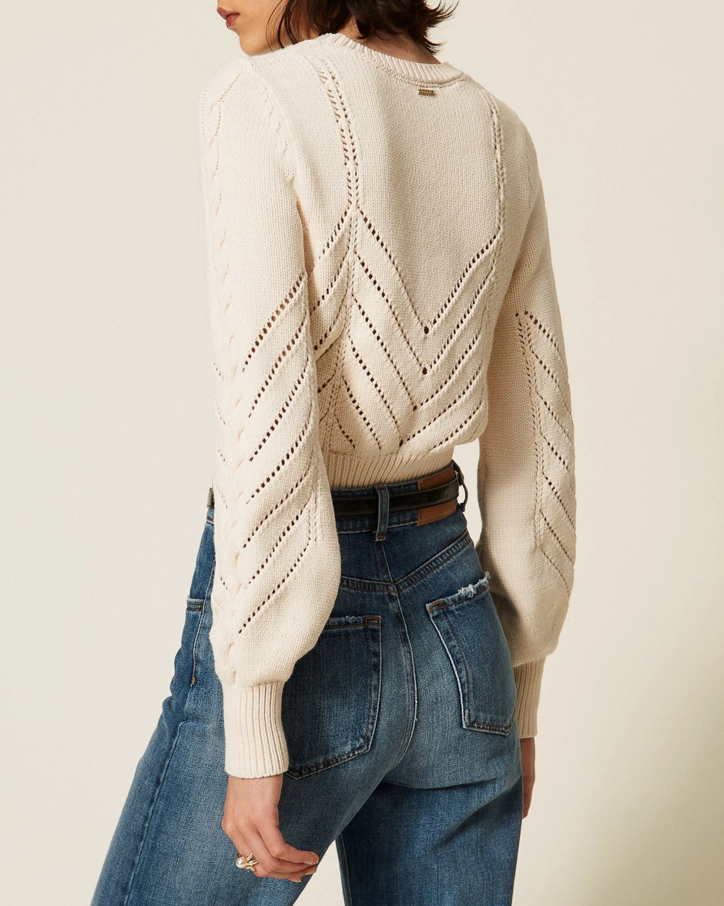 Twinset - Maglia Cropped Punzonata