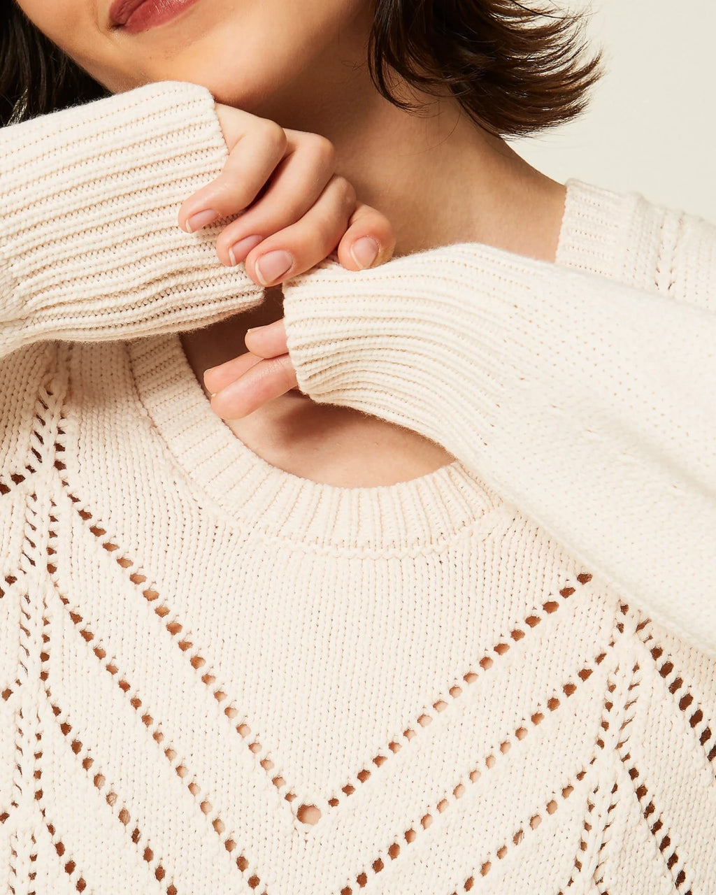Twinset - Maglia Cropped Punzonata