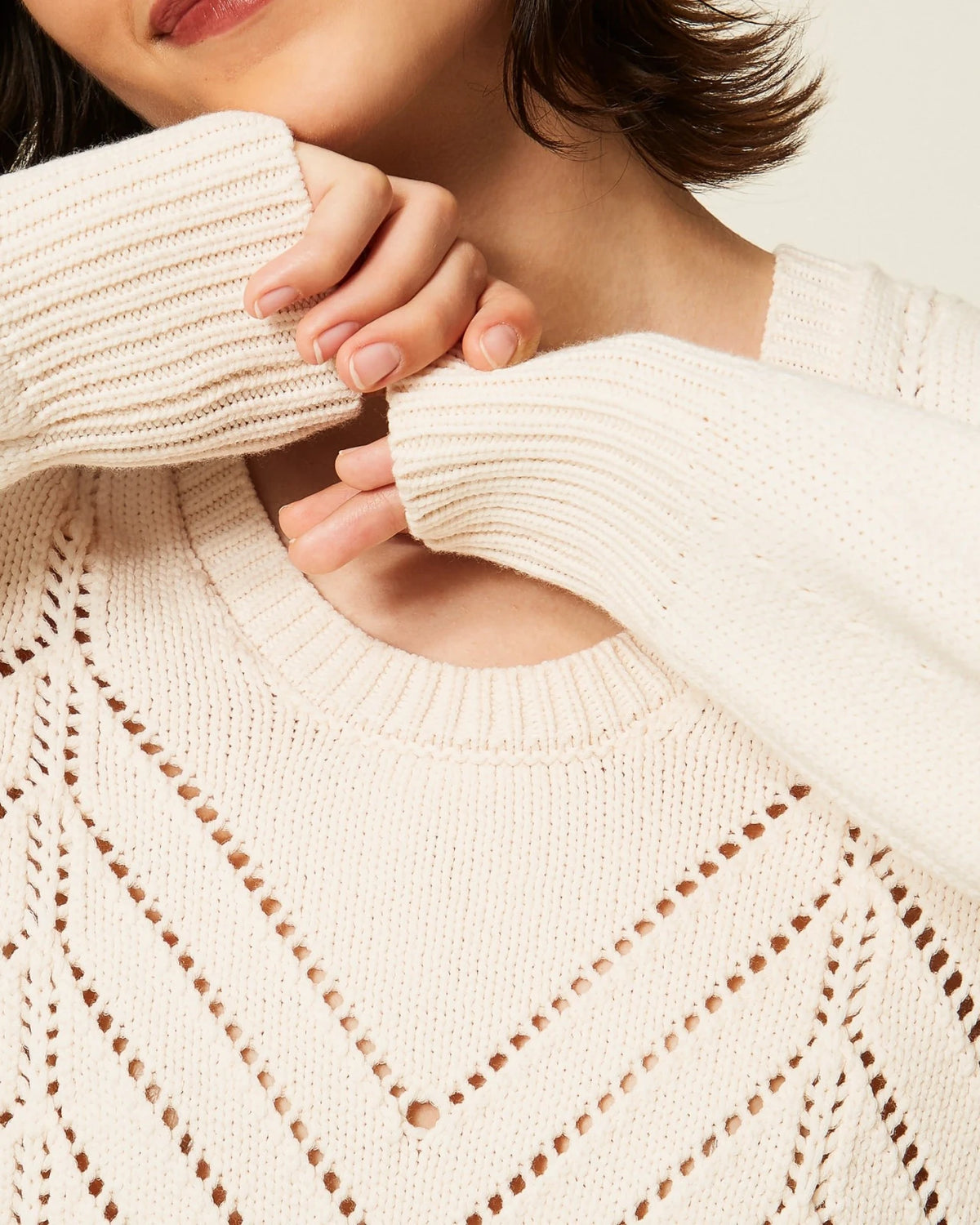 Twinset - Maglia Cropped Punzonata
