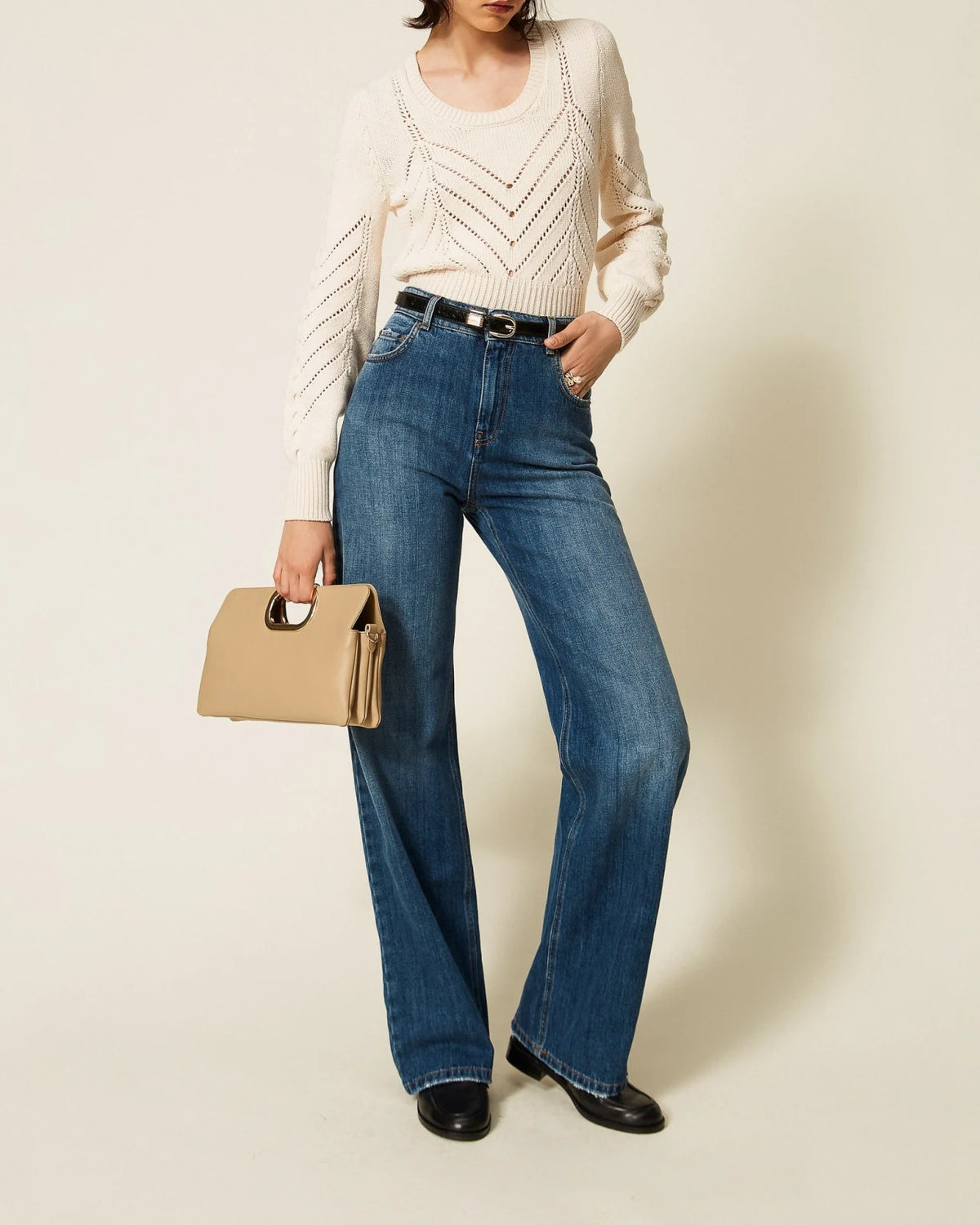 Twinset - Maglia Cropped Punzonata