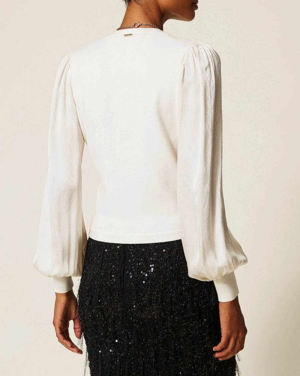 Twinset - Maglia Blusa Bi-Materiale