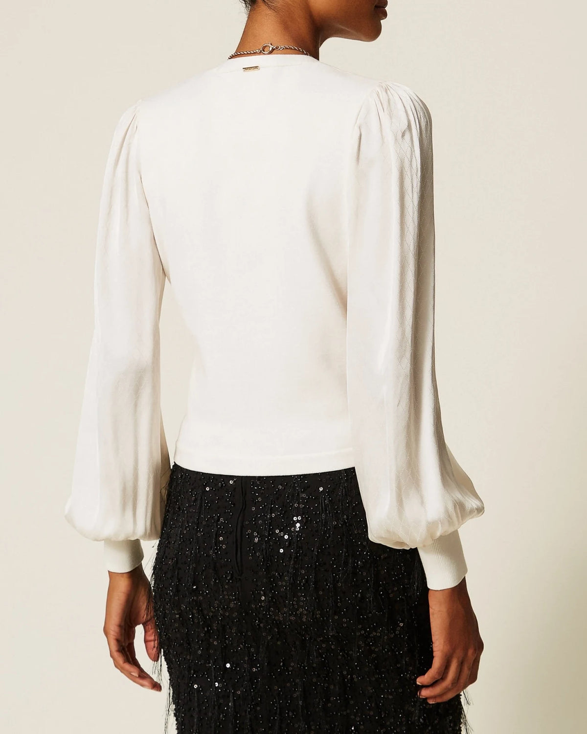 Twinset - Maglia Blusa Bi-Materiale