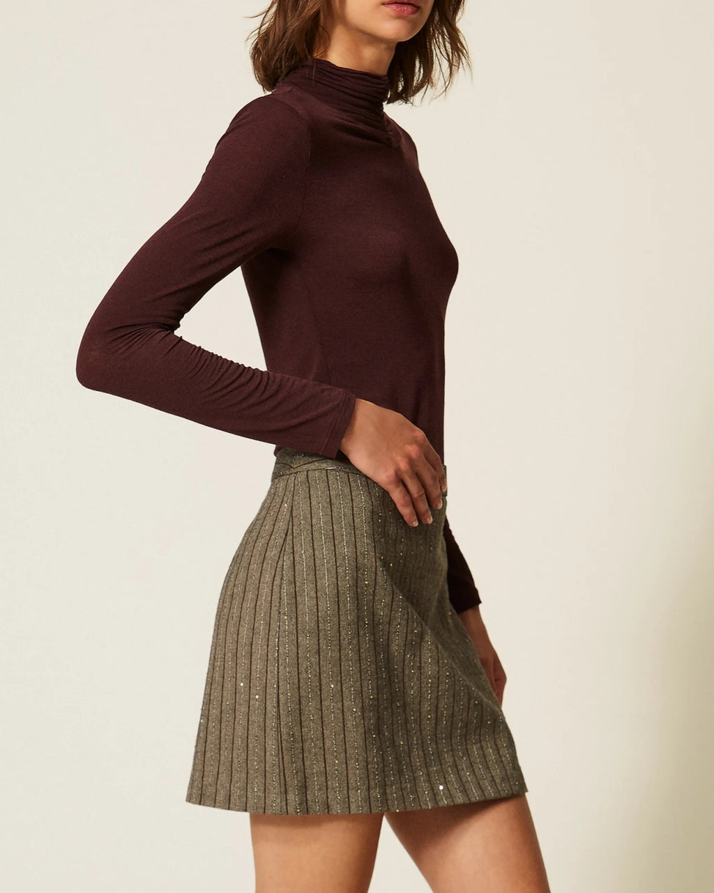Twinset - Blusa Con Collo Alto