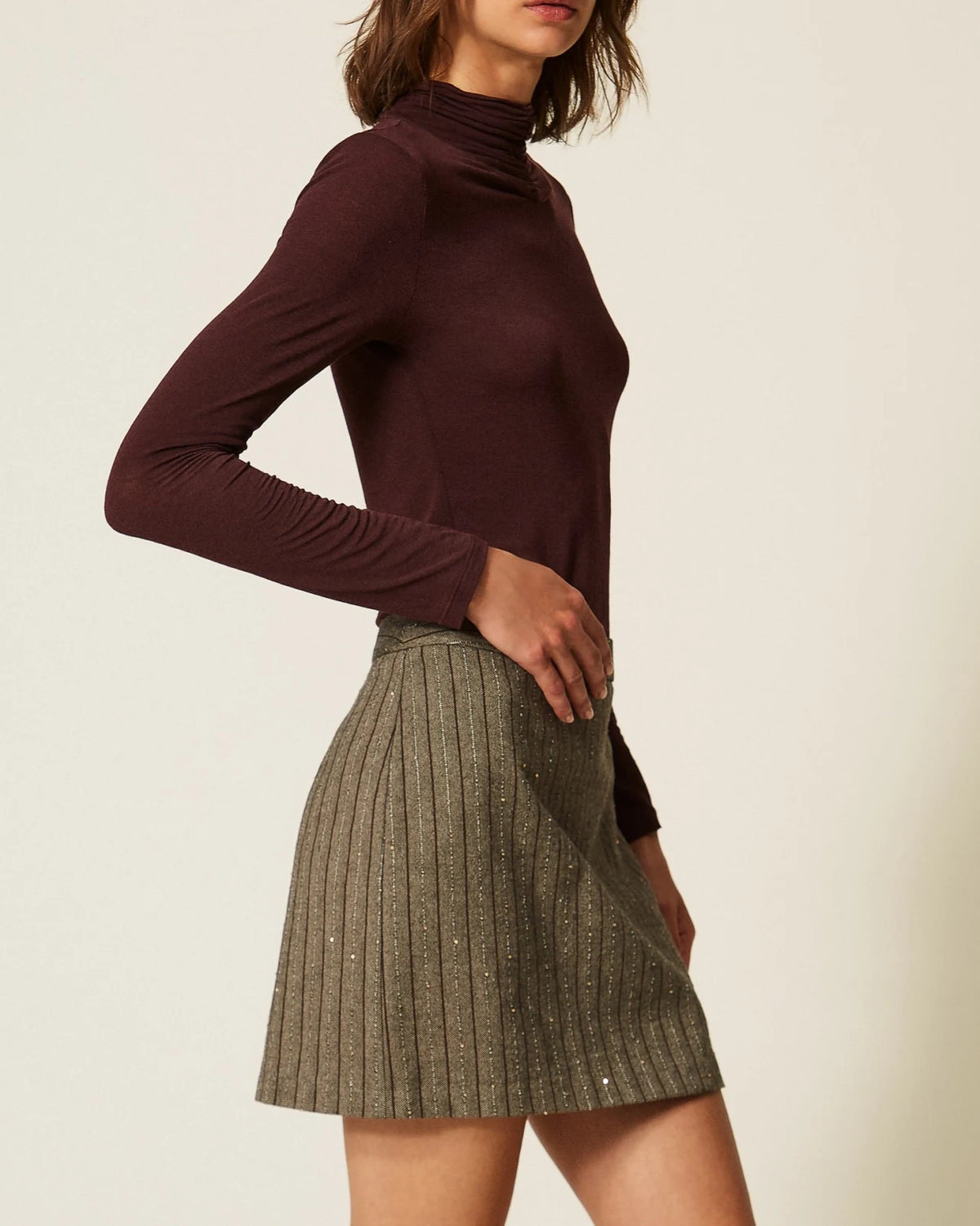 Twinset - Blusa Con Collo Alto