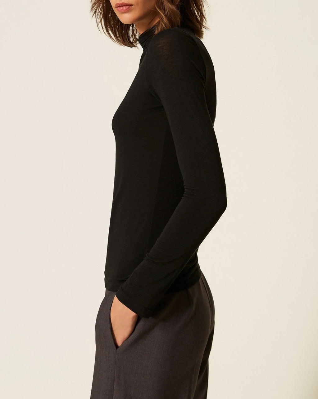 Twinset - Blusa Con Collo Alto
