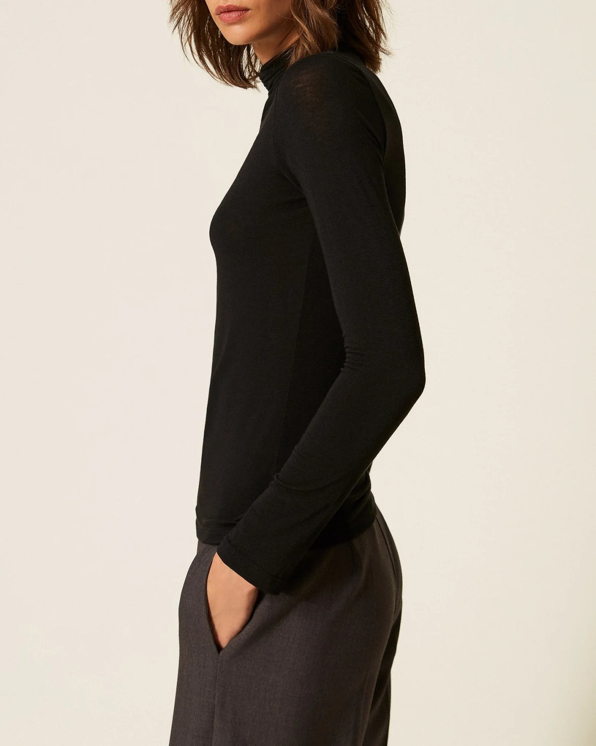 Twinset - Blusa Con Collo Alto