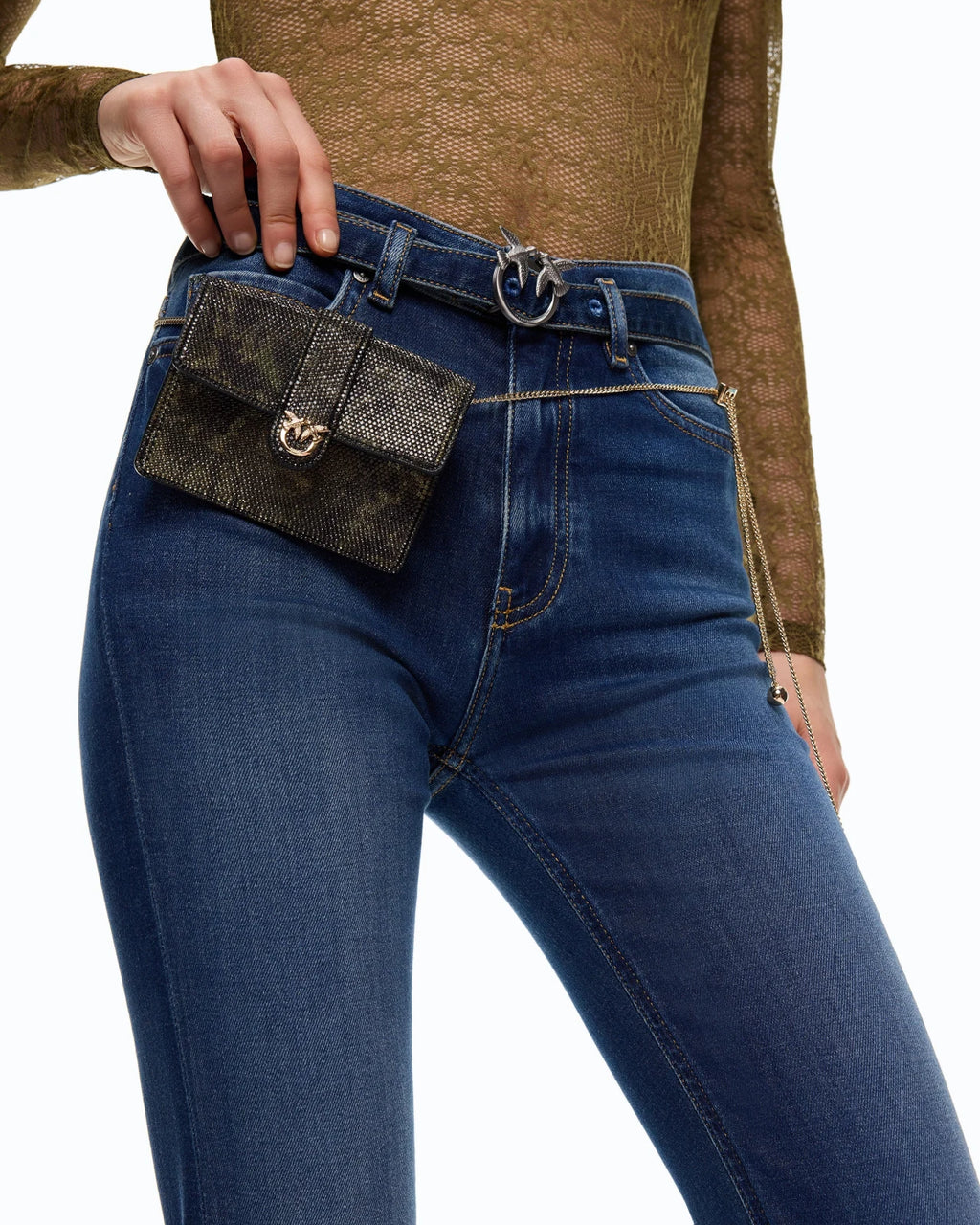Pinko - Flora Flare Medium Wash