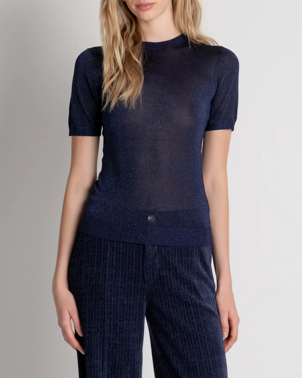 Fracomina - T-Shirt Maglia Darkbluelurex
