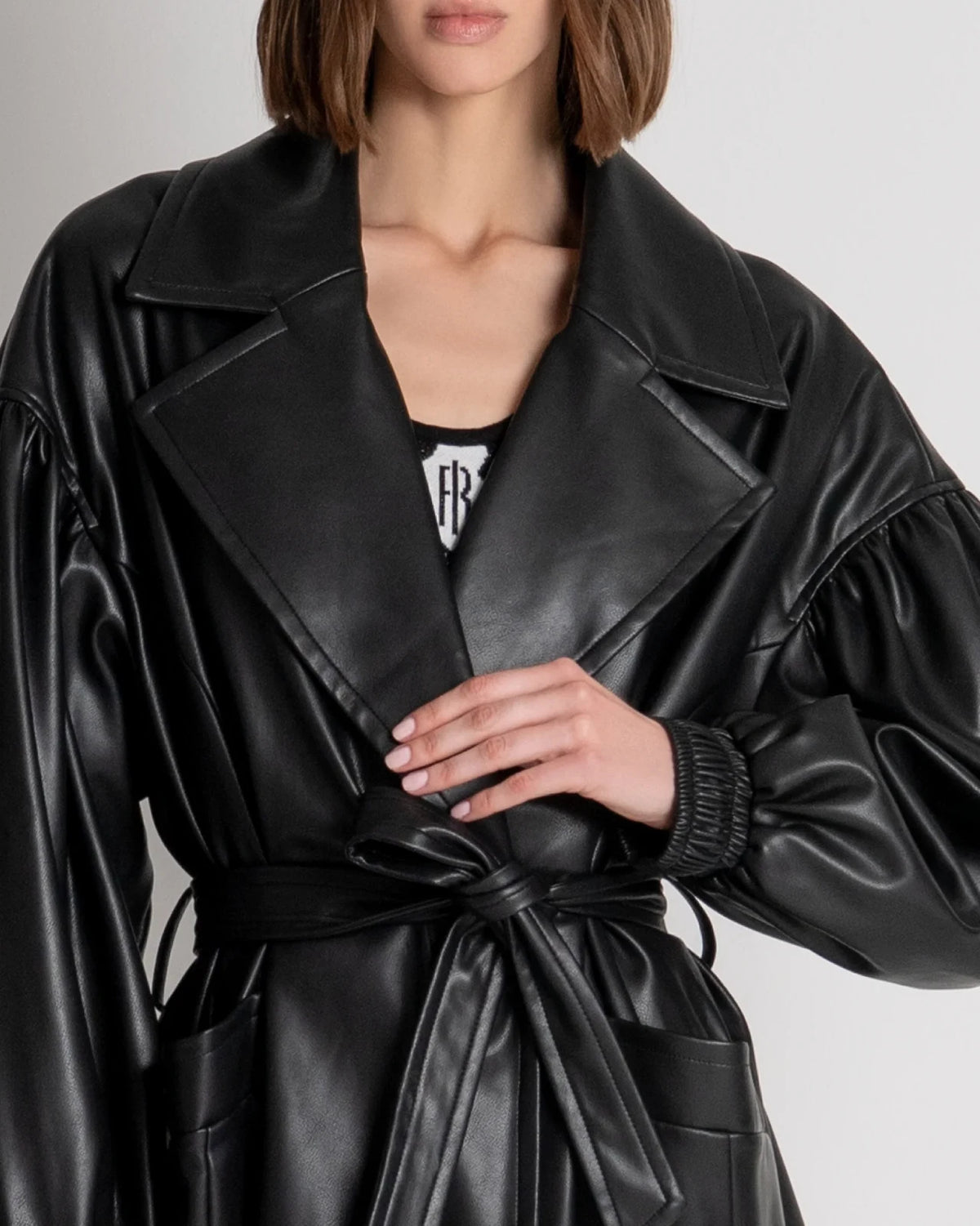 Fracomina - Cappotto With Cintura Black