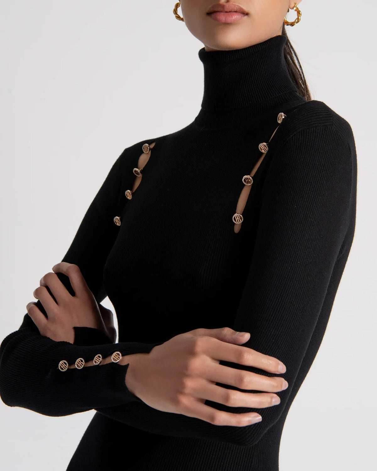 Fracomina - High Neck Midi Knit Vestito