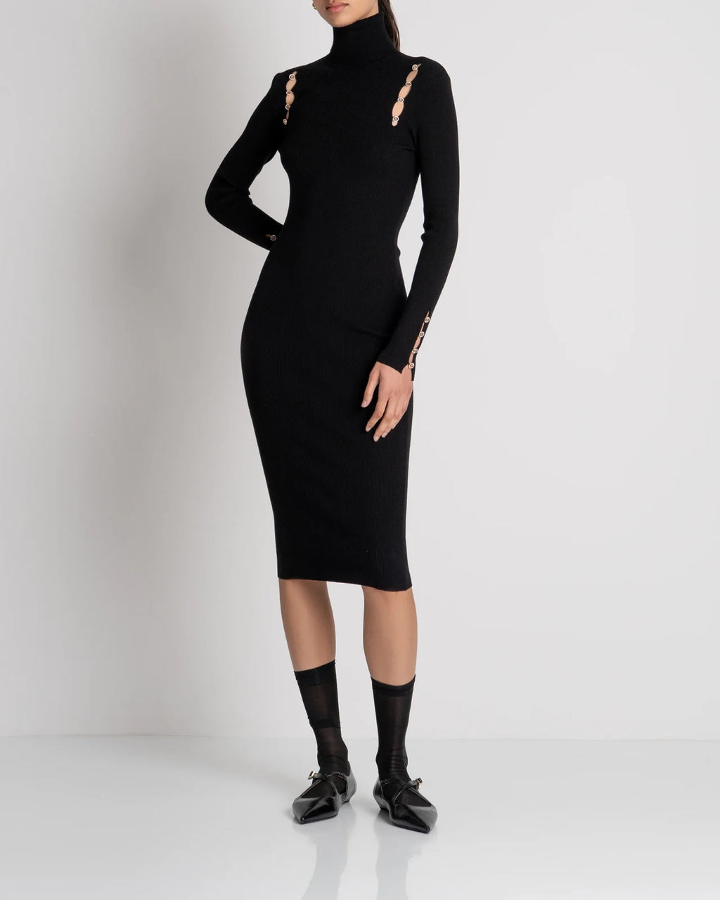 Fracomina - High Neck Midi Knit Vestito
