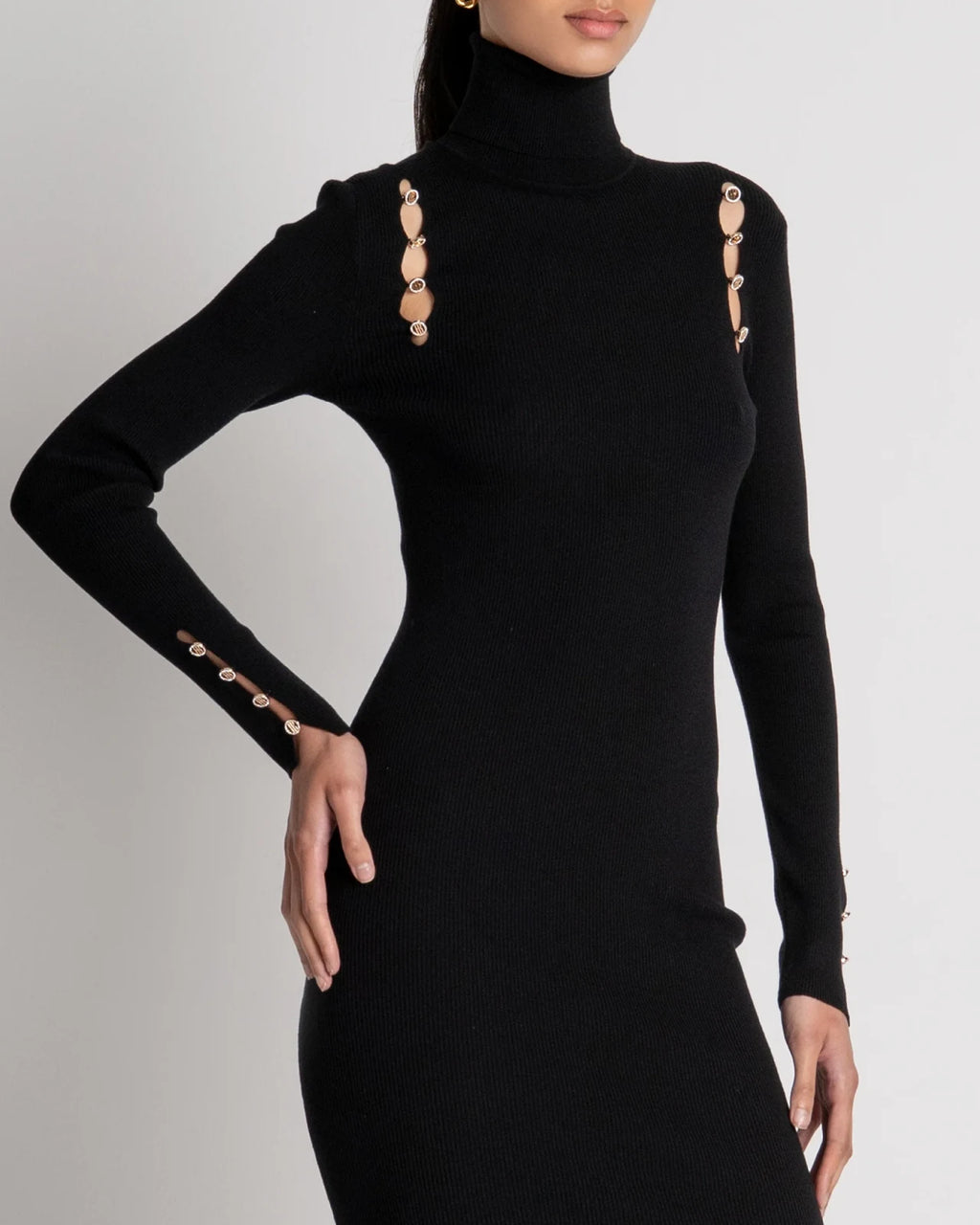 Fracomina - High Neck Midi Knit Vestito