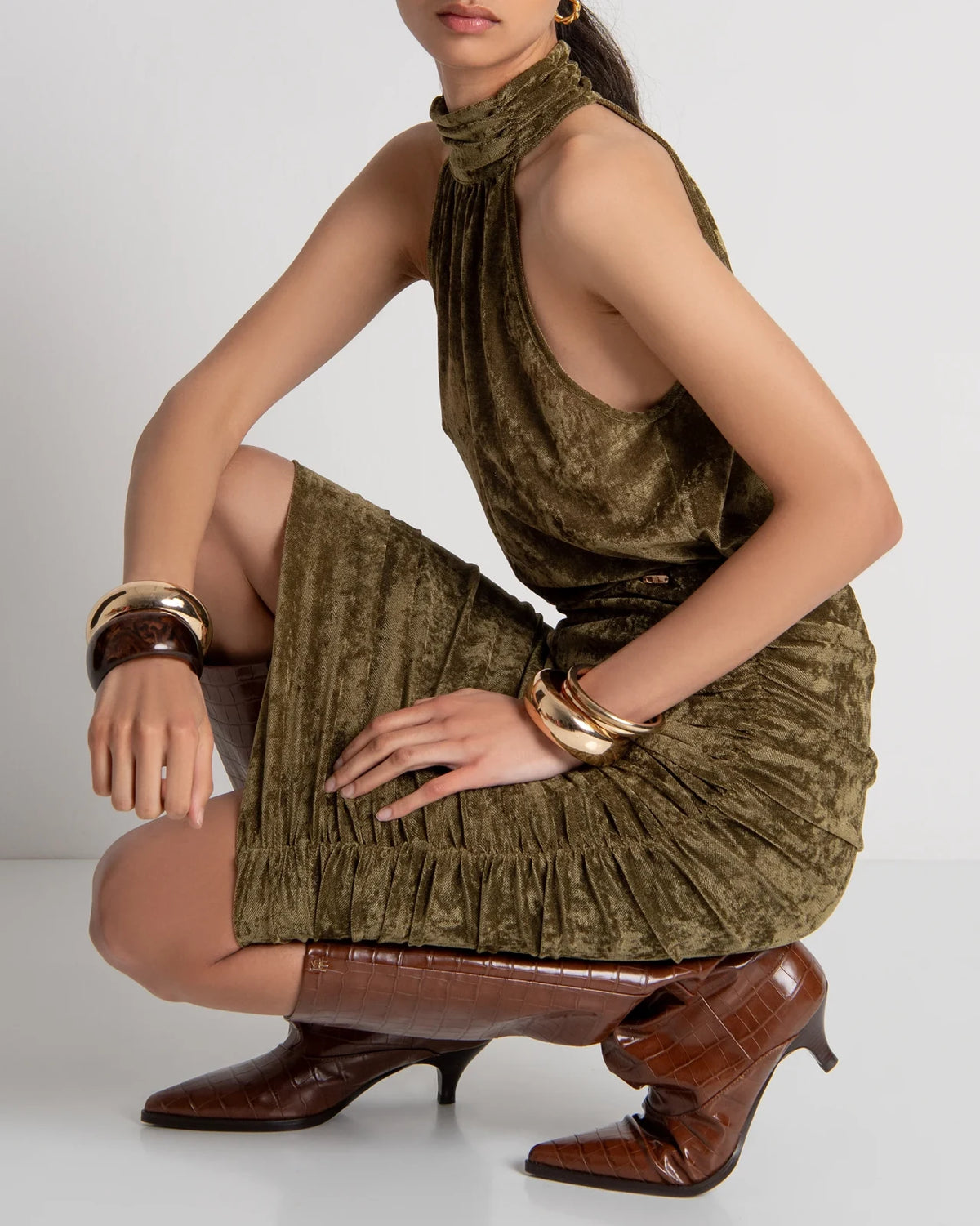 Fracomina - Halter Neck Tank Top Olive