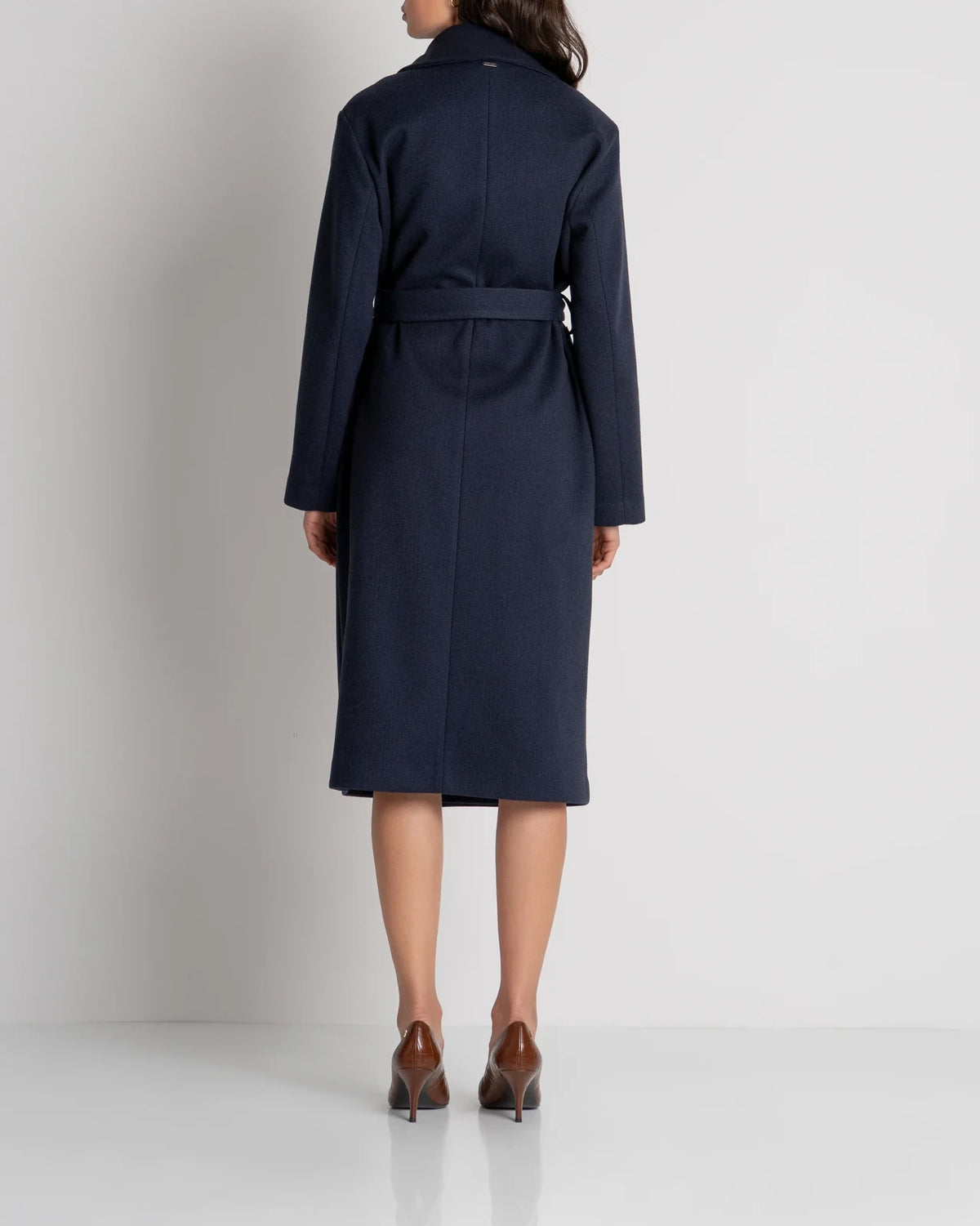 Fracomina - Long Cappotto With Cintura Bluette