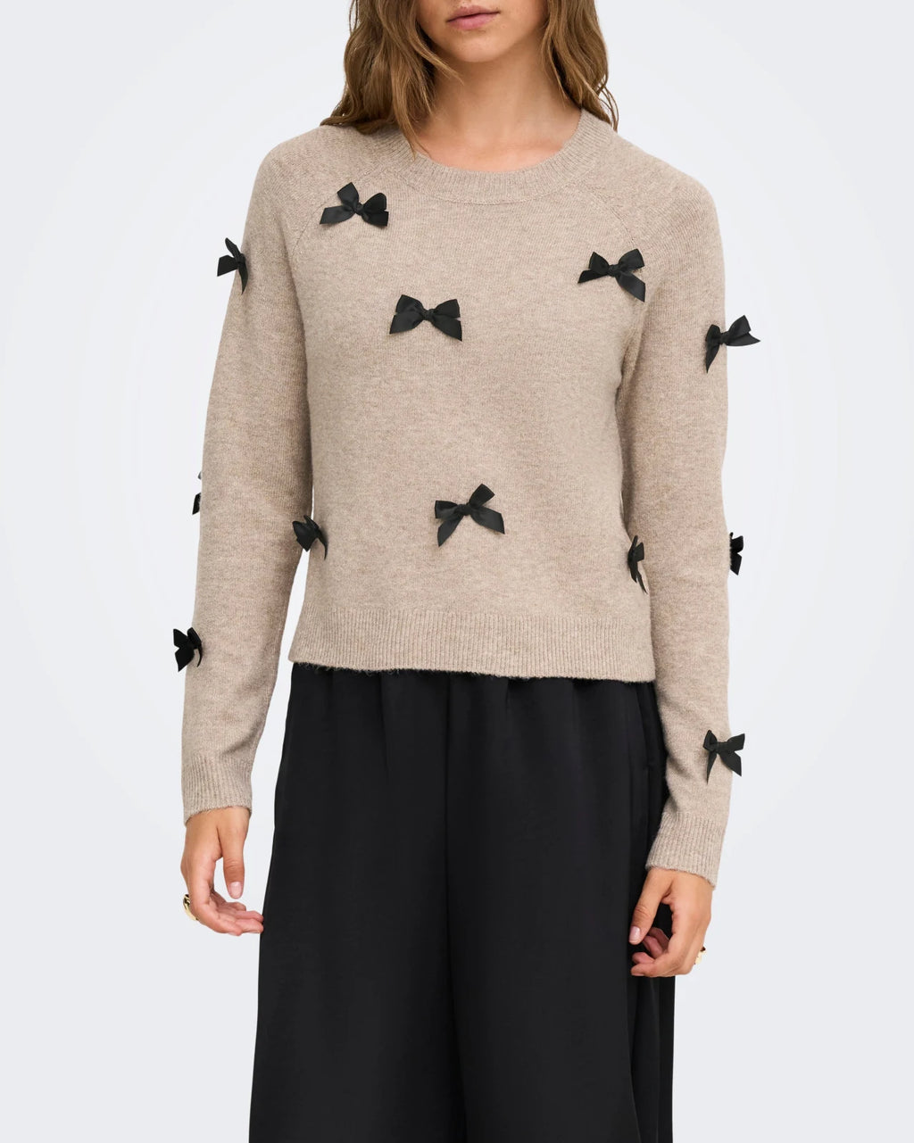 Only - Knitted Top Onlnoelle Bow Pullover Knt