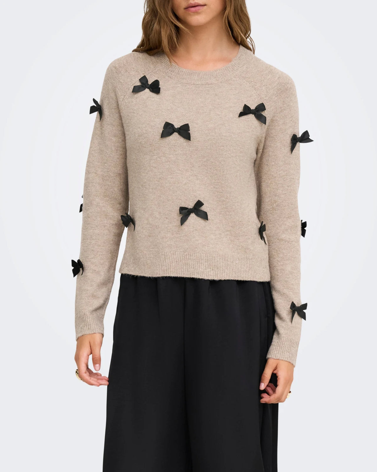 Only - Knitted Top Onlnoelle Bow Pullover Knt