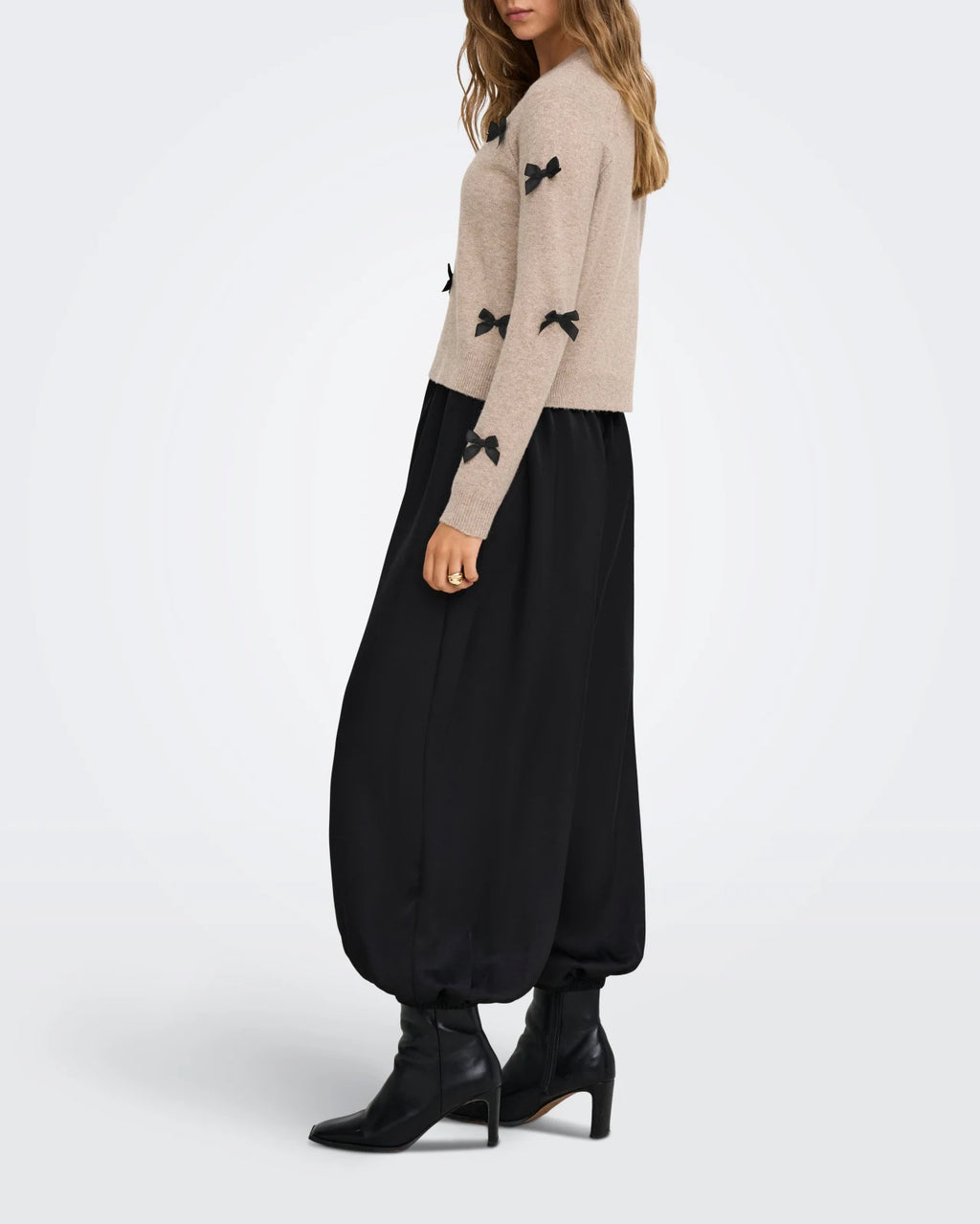 Only - Knitted Top Onlnoelle Bow Pullover Knt