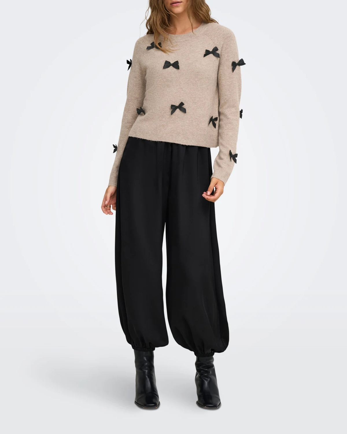 Only - Knitted Top Onlnoelle Bow Pullover Knt