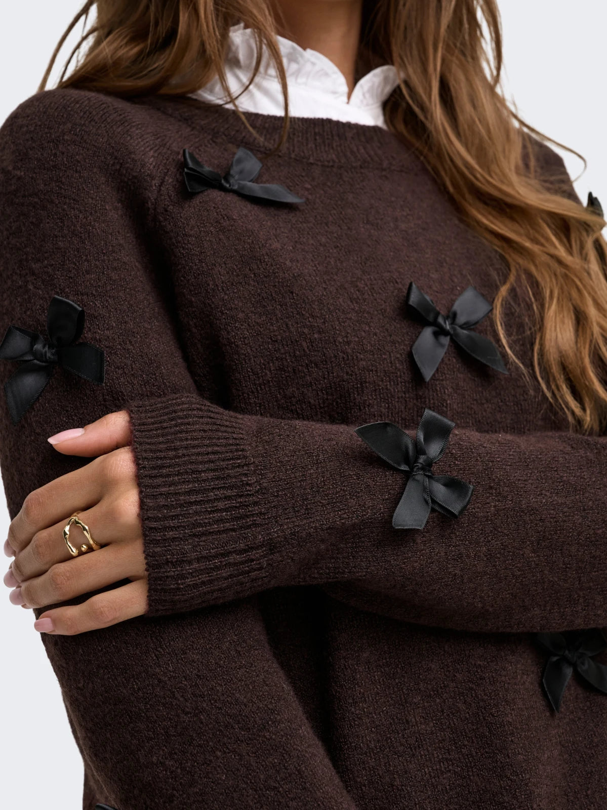 Only - Knitted Top Onlnoelle Bow Pullover Knt