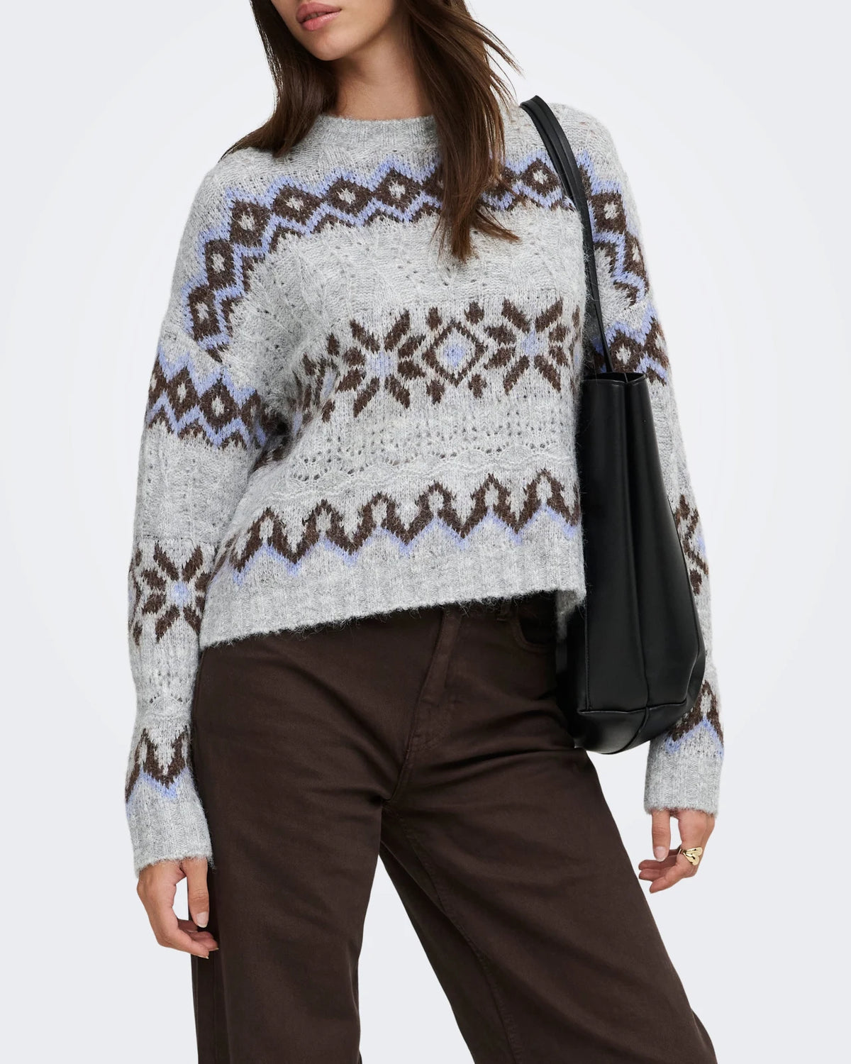 Only - Pullover Onlstockholm Fair Isle O-Neck Knt