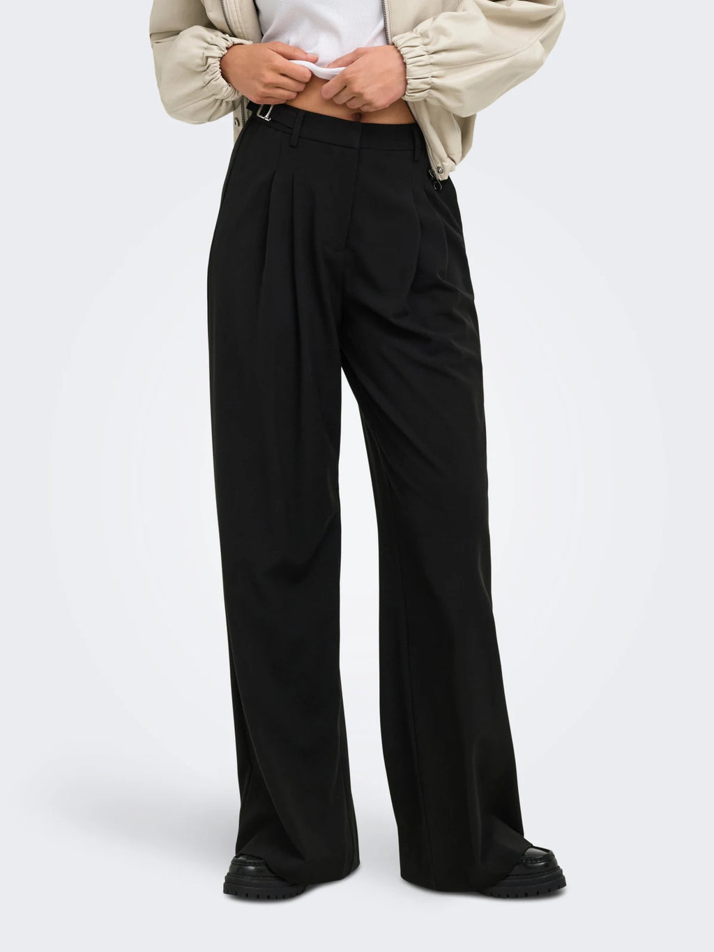 Only - Trousers Onlmavis Hw Strap Wide Tlr
