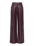 Only - Trousers Onlniella Hw Faux Leather Wide Pnt