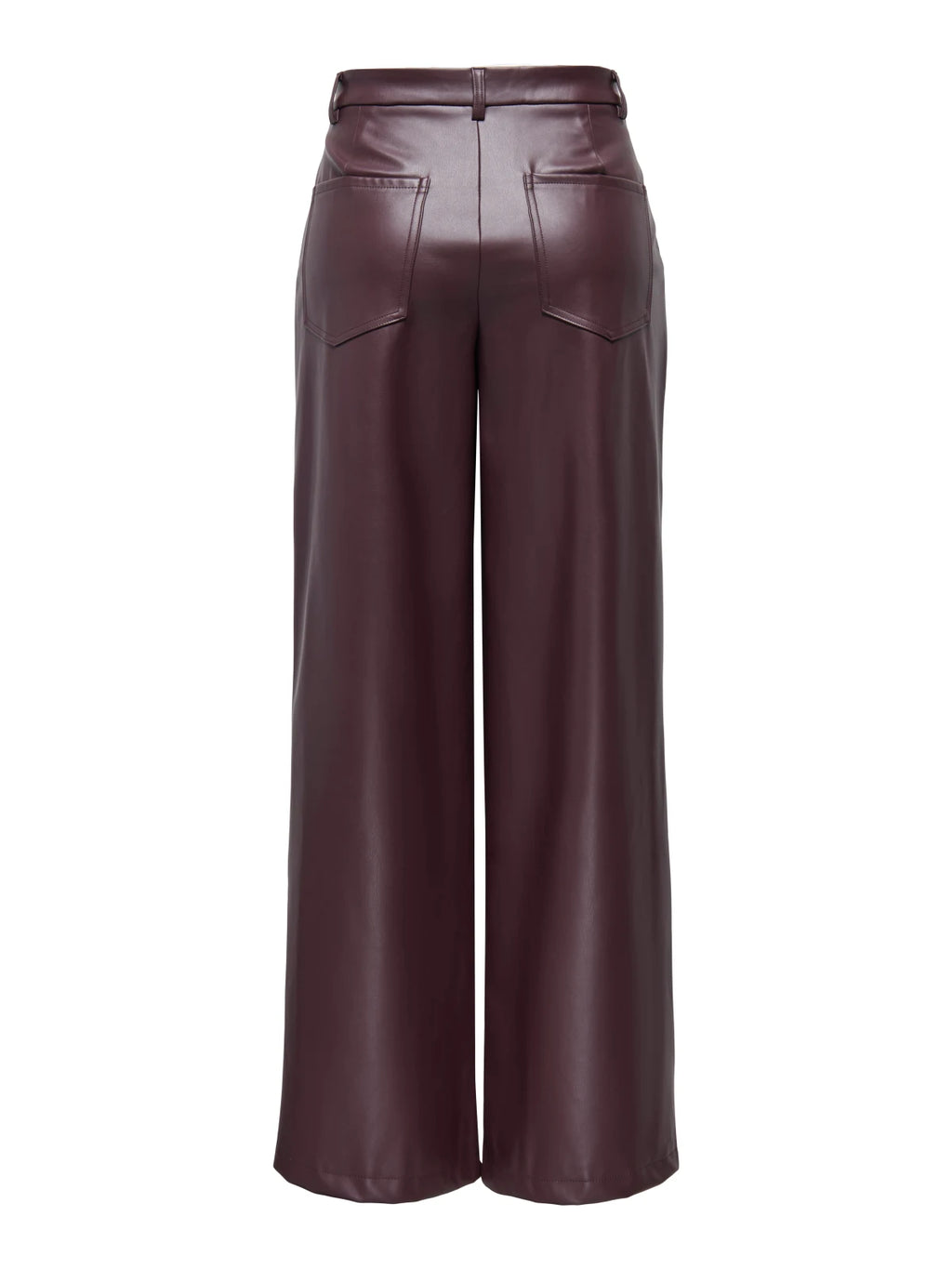 Only - Trousers Onlniella Hw Faux Leather Wide Pnt