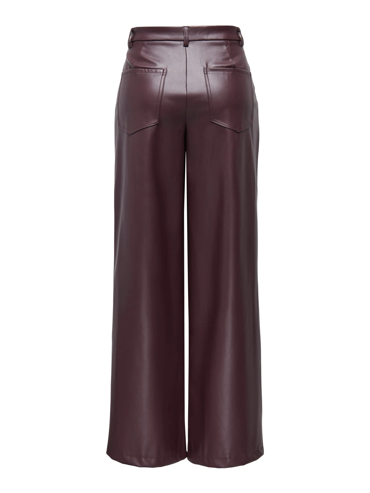 Only - Trousers Onlniella Hw Faux Leather Wide Pnt