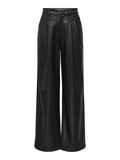 Only - Trousers Onlniella Hw Faux Leather Wide Pnt