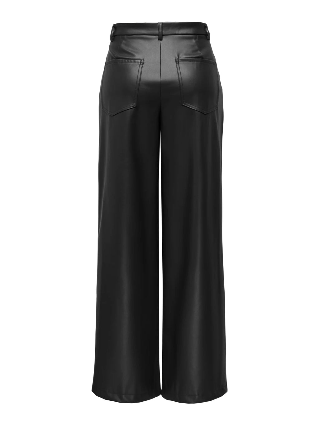 Only - Trousers Onlniella Hw Faux Leather Wide Pnt