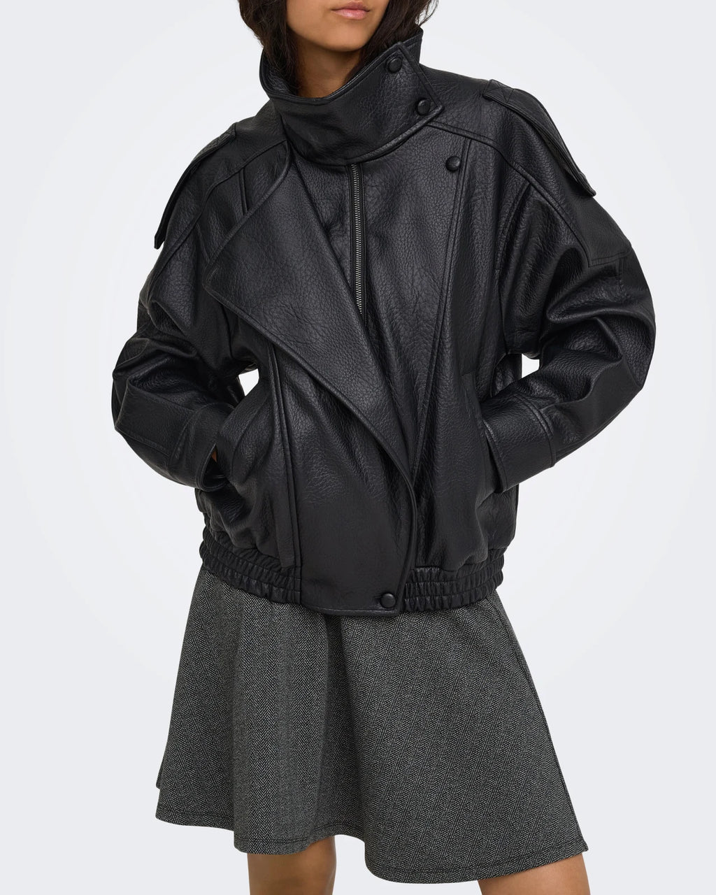Only - Bomber Jacket Onlvani L/S Faux Leather Jacket Pnt